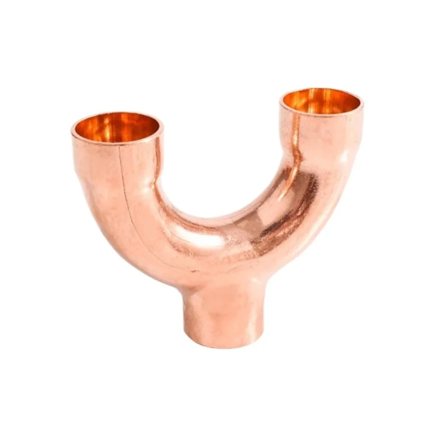 6.35-42mm ID Tube Weld Socket End Feed Solder Y Shaped 3 Ways Splitter Pure Copper Pipe Fitting Connector  Air-Conditioning