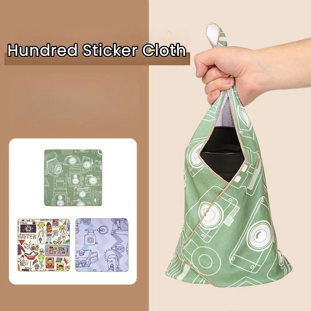 Self-adhesive Hundred Sticker Cloth Cute Silent Magic Cloth Inner Bag Portable Multi-size Camera Lens Organizer