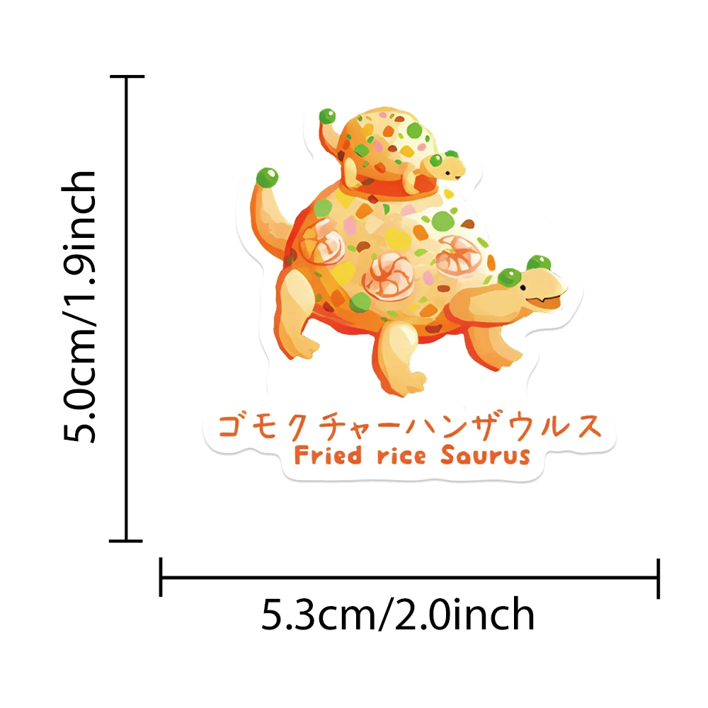 50 Stuks Grappige Japanse Dinosaurus Eten Sushi Cartoon Pvc Sticker Kinderen Decoratie Scrapbook Briefpapier Schoolbenodigdheden Voor Kinderen