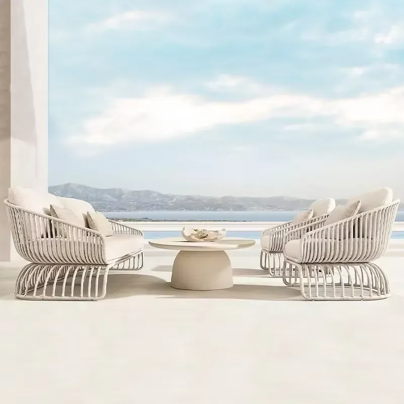 Outdoor Rattan Sofa & Lounge Chair-Contemporary Design for Hotel Use Garden Set Balcony & Courtyard Leisure