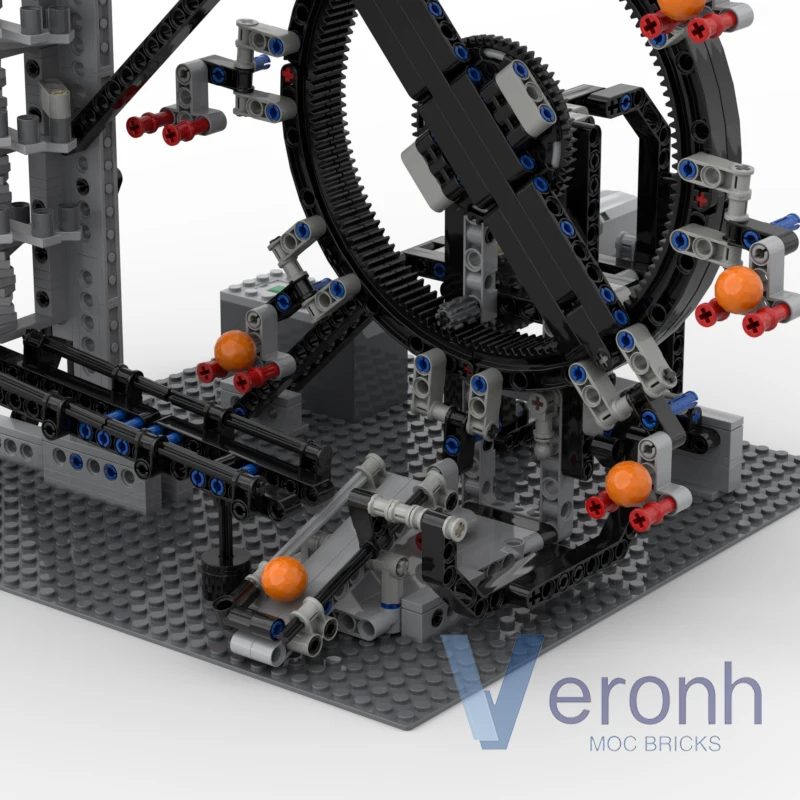 High-Tech Gebogen Gear Rek Wiel Gbc Module Creatieve Moc Bouwstenen Bal Contraption Met Pf Montage Baksteen Educatief speelgoed