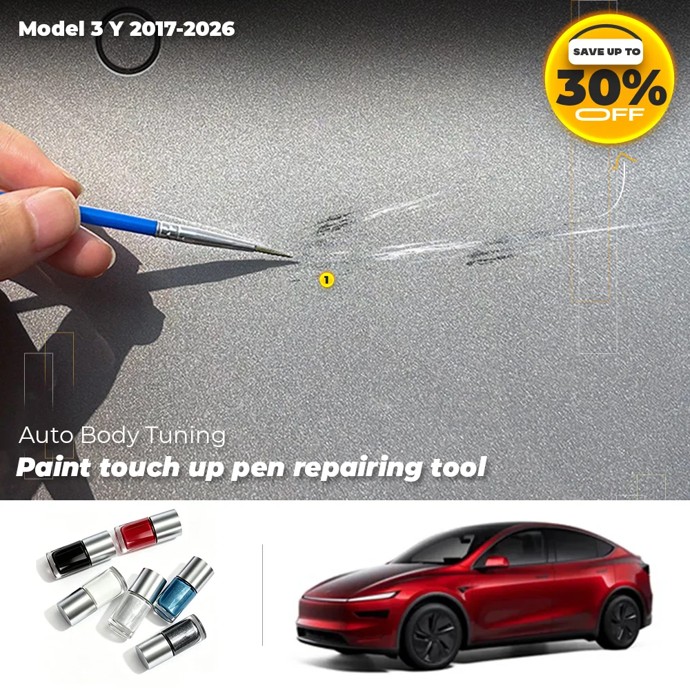 Car Scratch & Dent Repair Pen for Tesla Model 3 Y 2017-2026, Body Paint Touch Up Tool, Auto Tuning Spot Pen for Exterior