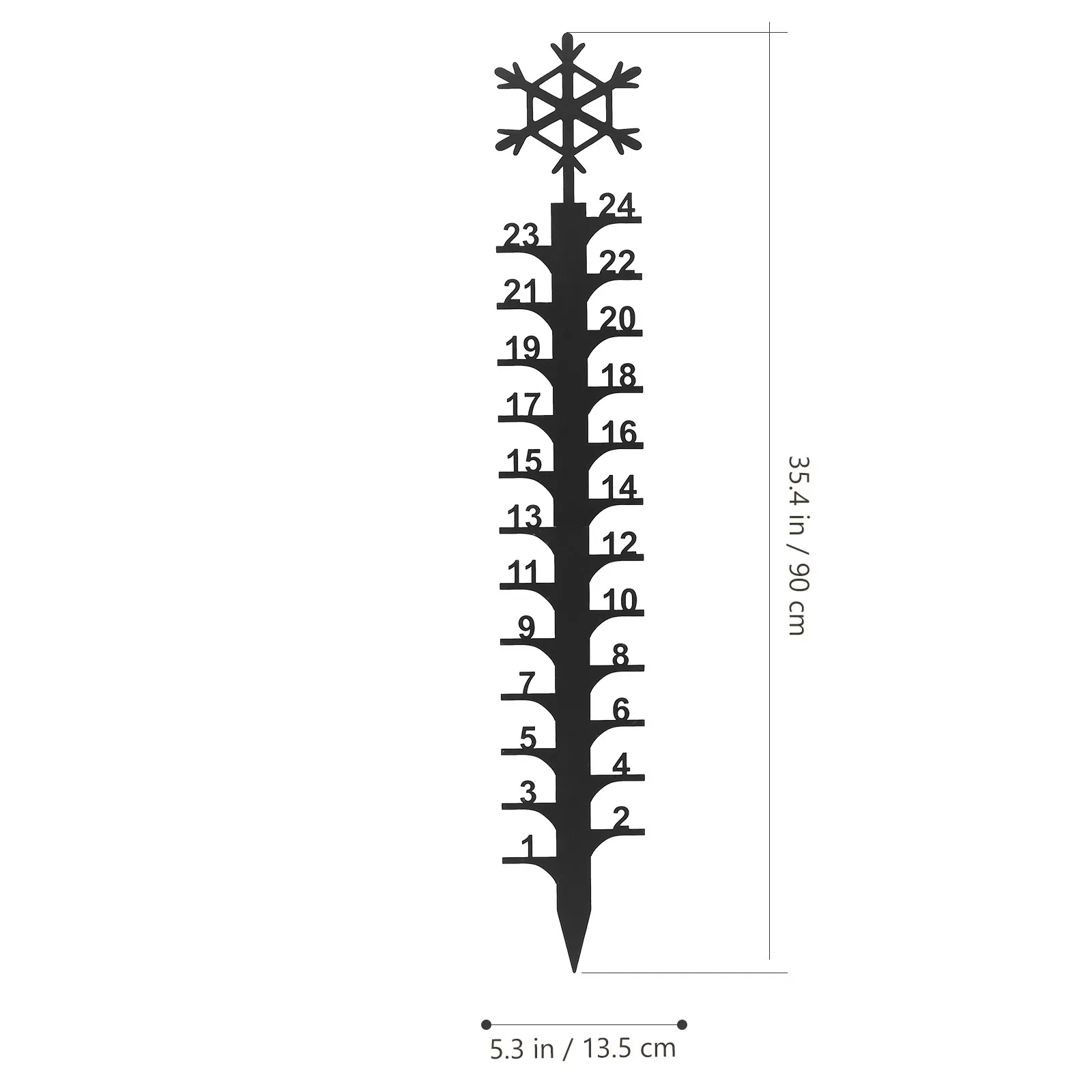 Christmas Snow Gauge Metal Snow Measuring Device Outdoor Garden Stake Decor with Clear Black Numbers for Lawn Yard Patio view 6