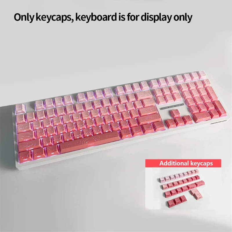 Neue topografische Tastenkappen 4.0-Version Shine Through 98-Tasten PBT Cherry Profile Side Print Hintergrundbeleuchtung für mechanische MX Gamer-Tastatur