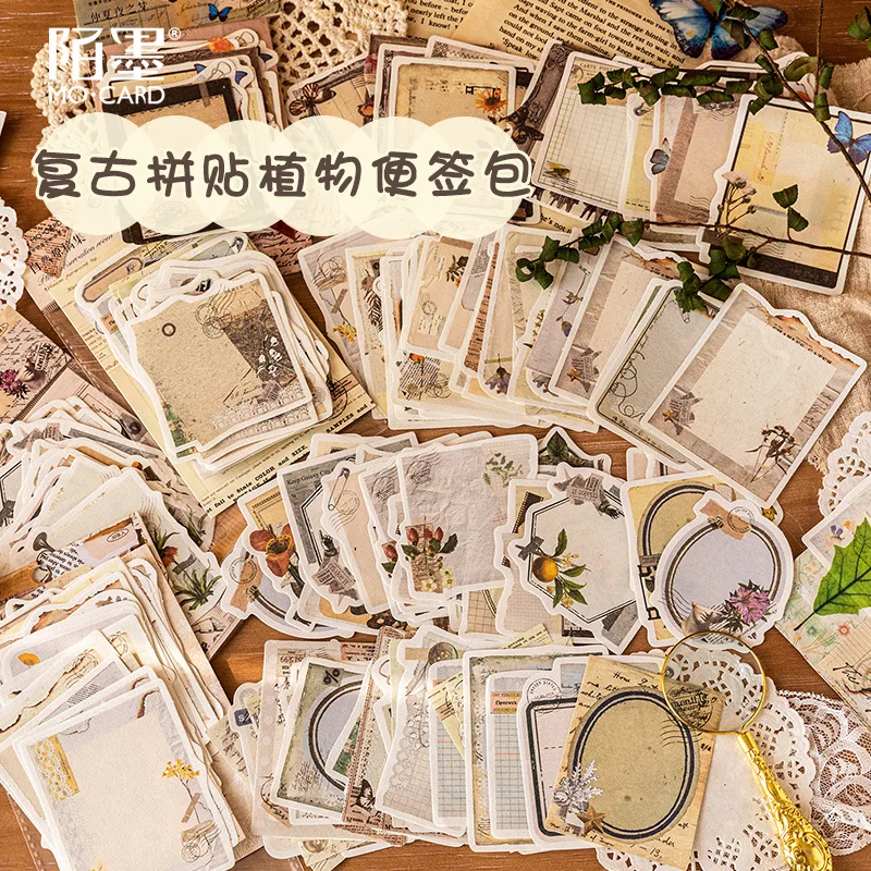 20sets/Memo Pad Sticky Plant Collage Gallery Paper Notepad diary Scrapbooking Sticker Office School stationery