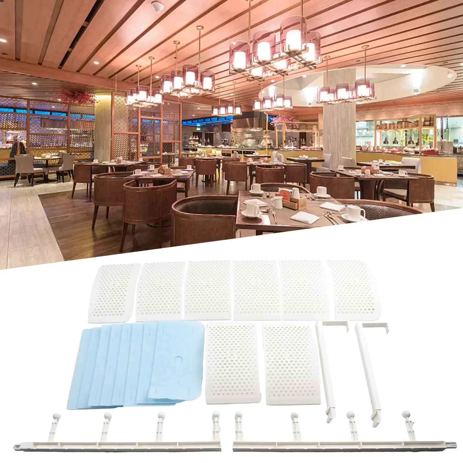 White High Quality Wind Deflector COTTON FILTER No Punching Cotton Filter 8 Leaf Adjustable Basic No Filter Home