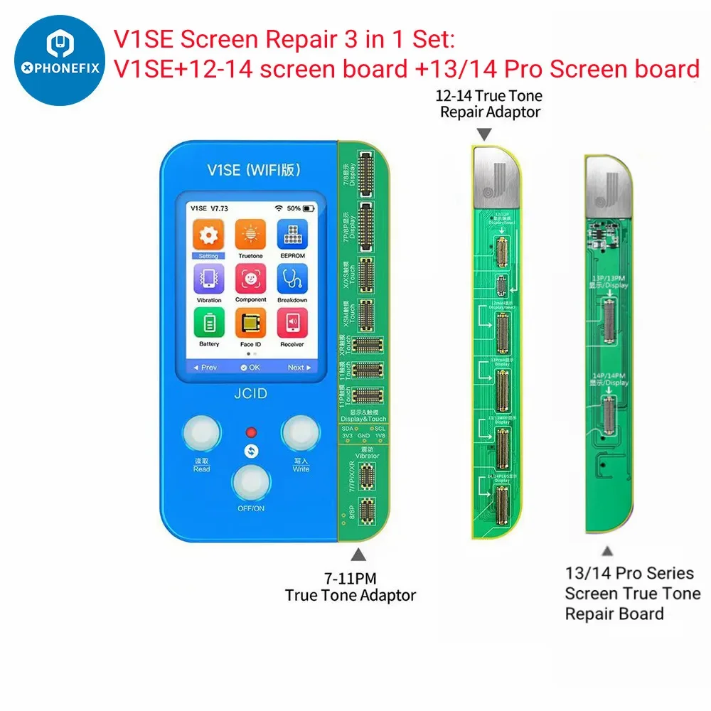 Programador de reparación de tono Ture de teléfono JC V1SE para iPhone 7-15 Pro Max, reparación de Color Original fotosensible, placa de