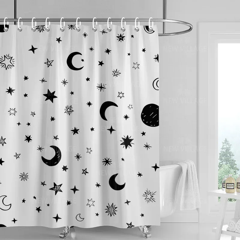 Home decoration shower curtains bathroom waterproof curtain fabric Living Room Modern Nordic Modern geometric pattern simple