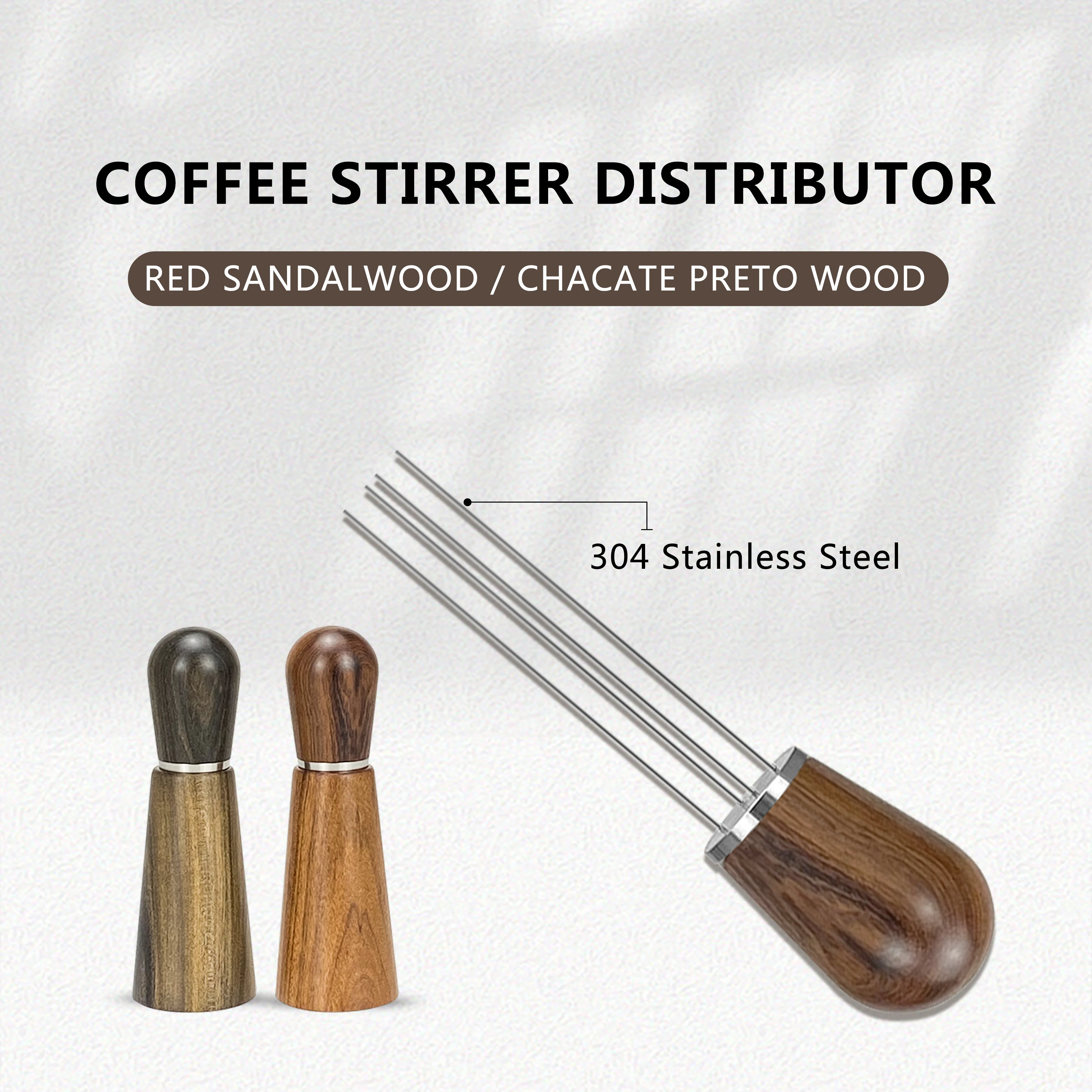 Coffee Needle Distributor Tamper Leveler Coffee WDT Tool Wood Handle Coffee Espresso Powder Stirrer Distribution Accessories