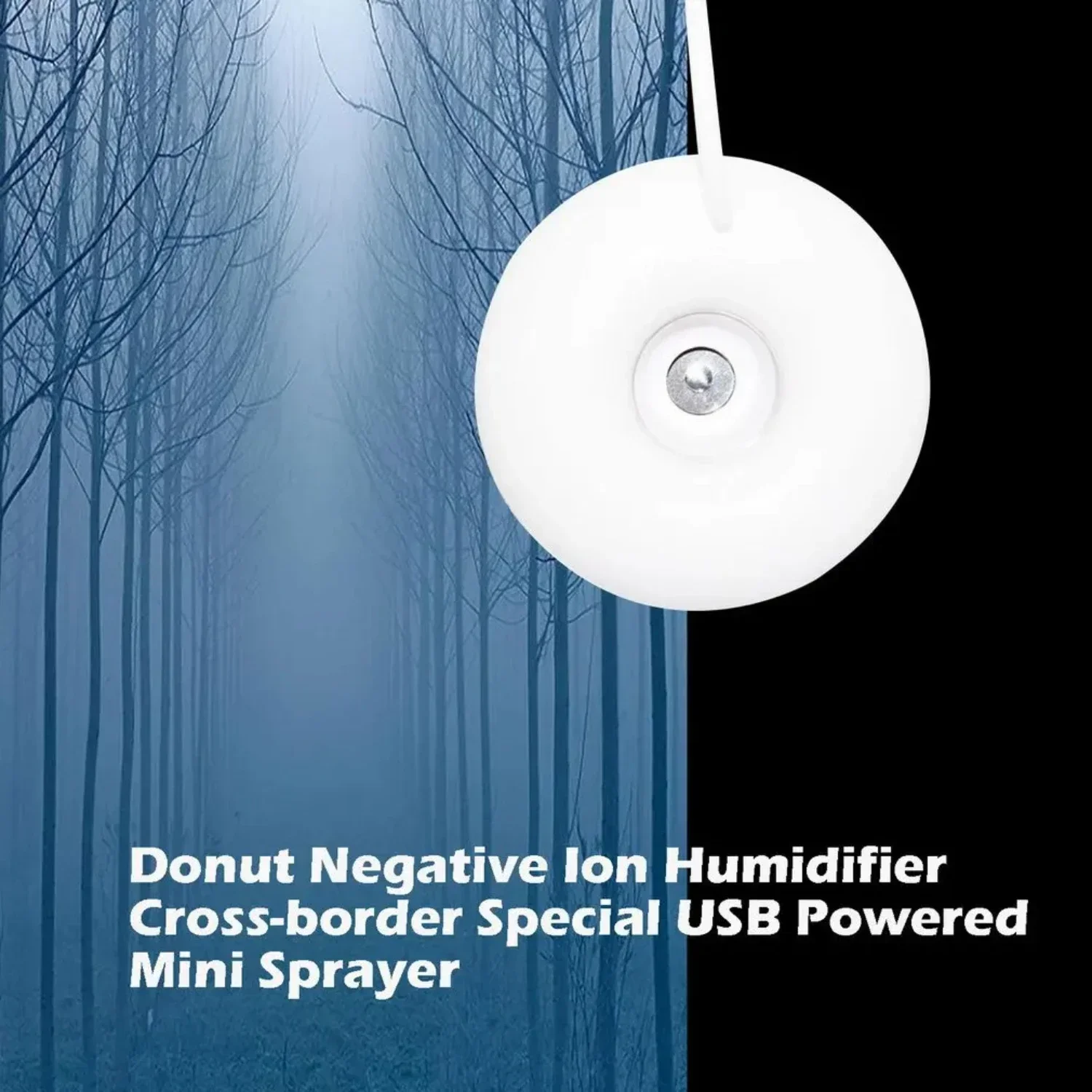 Ideal cute mini donut-shaped ultrasonic mist maker with water cut-off protection for car and office use - compact, efficient, po