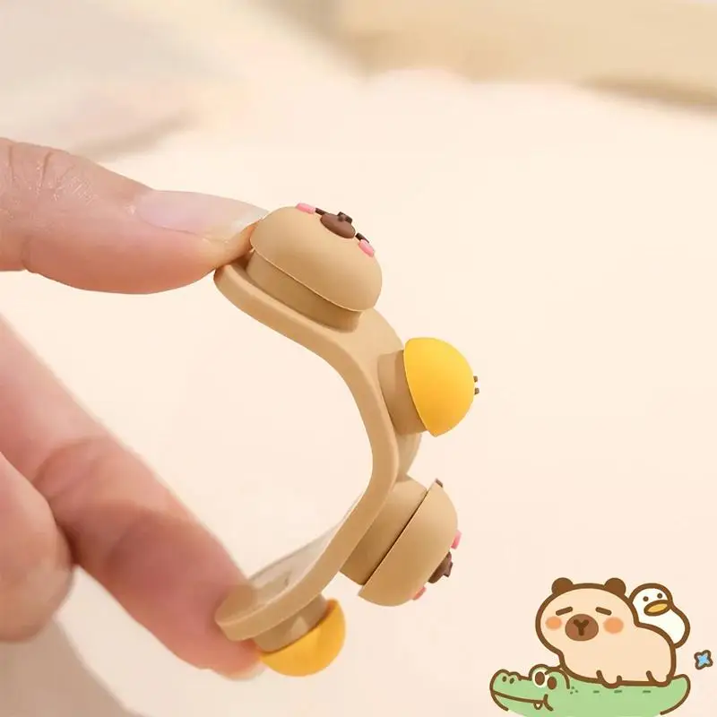 

2pcs Portable CapybaraCable Organizer Punch-free Silicone DataCable FixedCable Winder Cartoon Charging Cable Storage