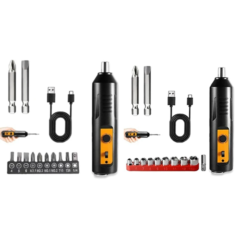 

Electric Screwdriver,Automatic Home Repair Tool Kit With Led Light,USB Rechargeable Cordless Magnetic Screwdriver