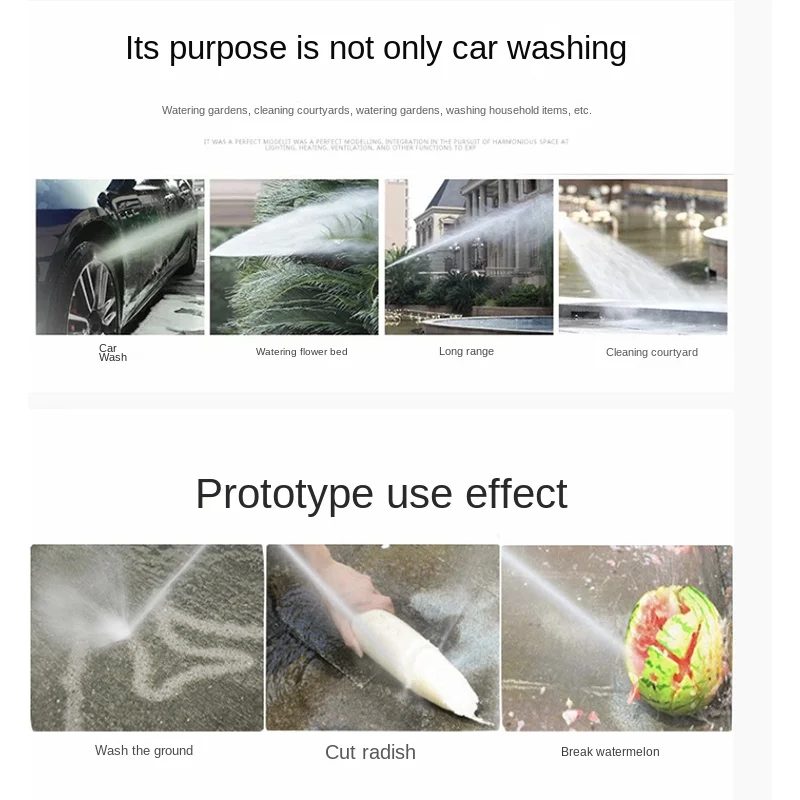 Multifunction  High Pressure Car Wash Machine Home Cleaning Equipment Small Portable Water Gun Brush Automatic Wash Pump 1800W