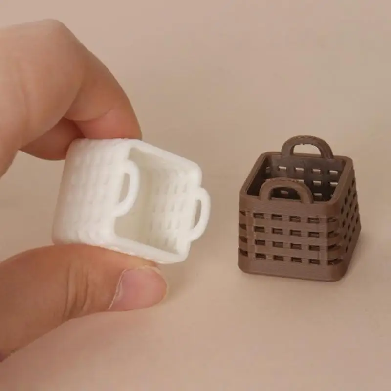 (.) Mini Grocery Basket Dollhouse Accessories Miniature Fruit Vegetable Drink Basket Set For 1:12 Scale Doll House Kitchen Decor
