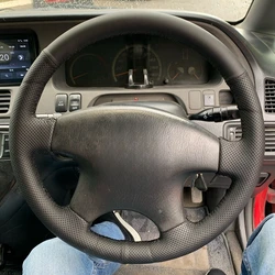 Car Steering Wheel Braid Cover Black Genuine leather For Honda CRV CR-V 1997-2001 Accord 6 1998-2002 Odyssey 1998-2001 Prelude