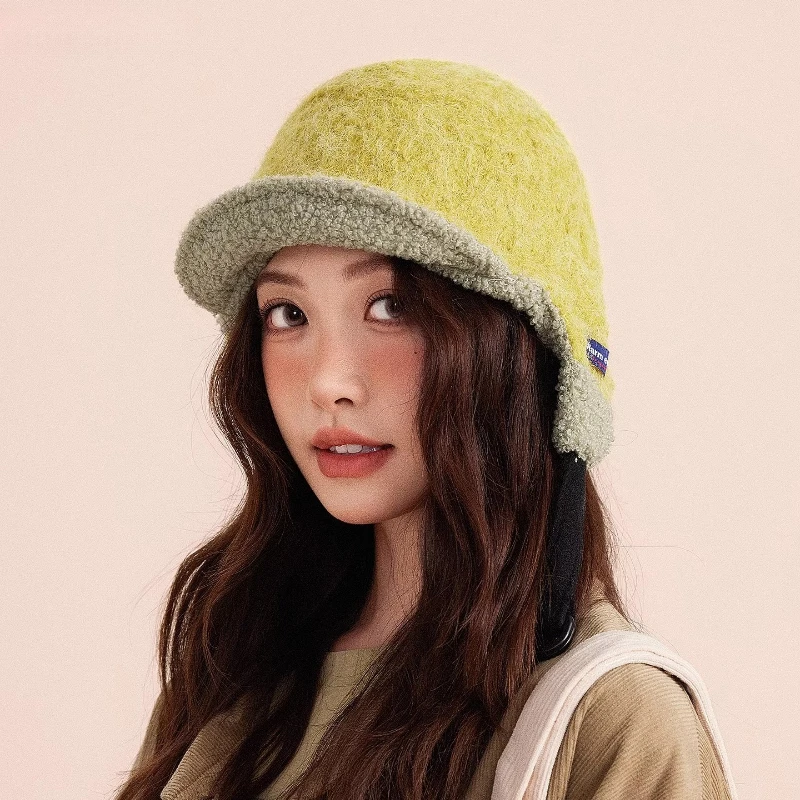 New Fashion Color Matching Retro Pilot Caps for Men and Women Winter Outdoor Riding Warm Ear Protection Leisure Plush Bomber Hat