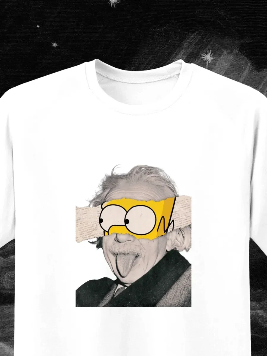 Einstein And Homer Oversized Loose Casual Sweatshirt Black Summer Men's & Women's Kids Winter T-shirt