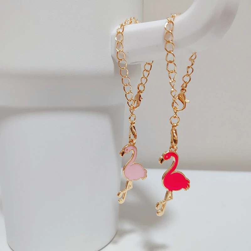 Fashion Creative Flamingo Swan Pendant Long Chain Keychain For Women Minimalist Versatile Cup Handle Chain Accessories Gifts