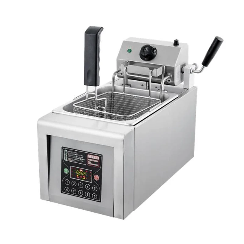 Electric Fryer Automatic Lifting Fryer Pan 8L Single Cylinder Timed Fried Chicken And French Machine