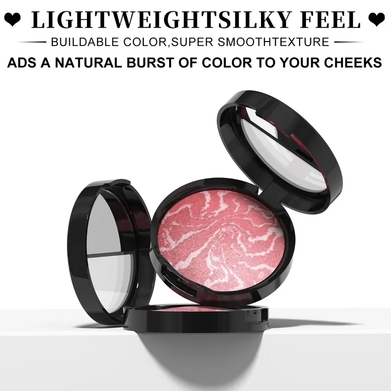 لوحة أحمر خدود مكونة من 6 ألوان مقاومة للماء وخفيفة الوزن ومسامية وتدوم طويلاً وبودرة أحمر الخدود المخبوزة الناعمة لتصحيح كريم الأساس #1