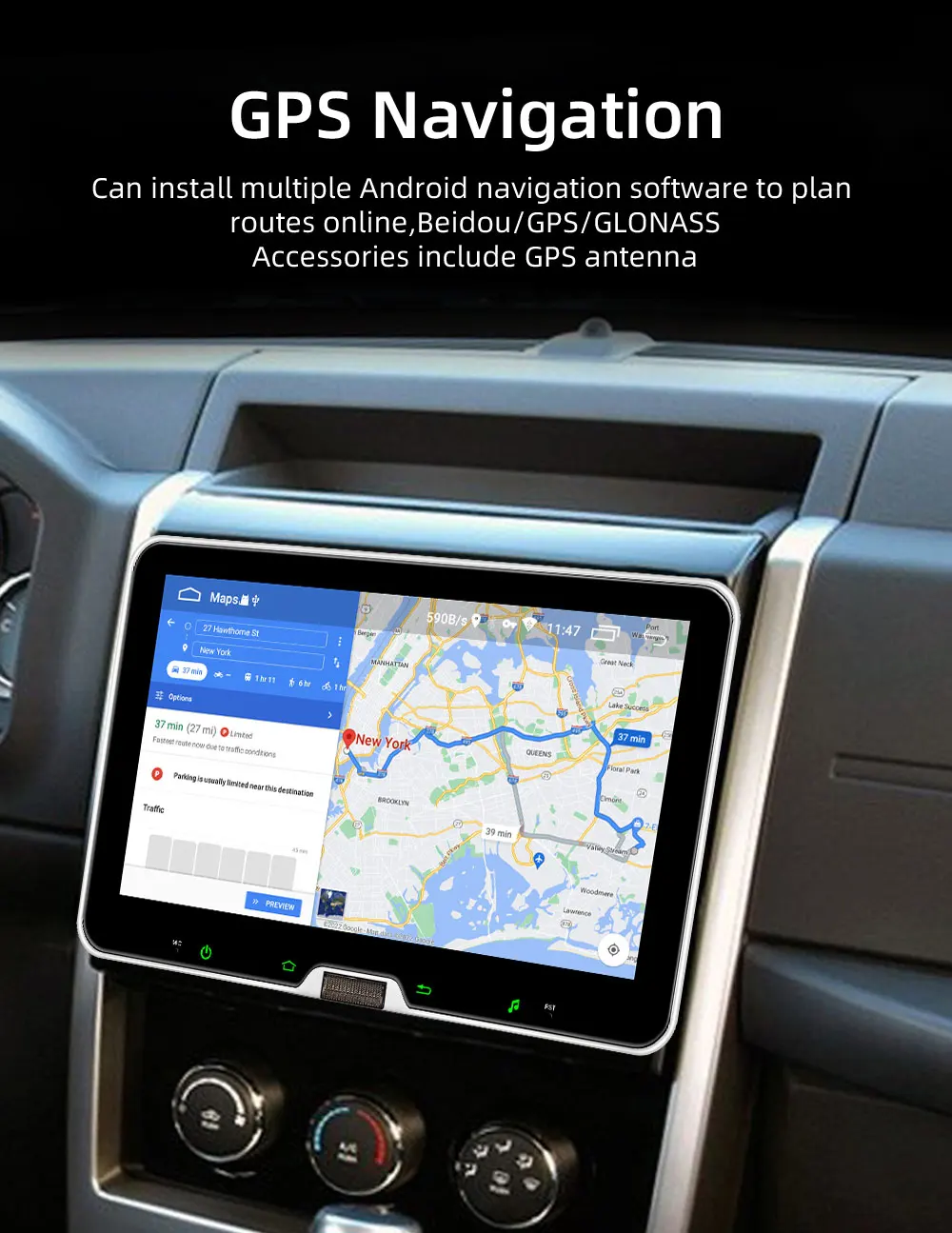RV 10.1 "1Din رباعية/Octa Core أندرويد 13 راديو السيارة Carplay WIFI GPS BT 4G مشغل سيارة USB DSP 32EQ أضواء ملونة ستيريو السيارة #5