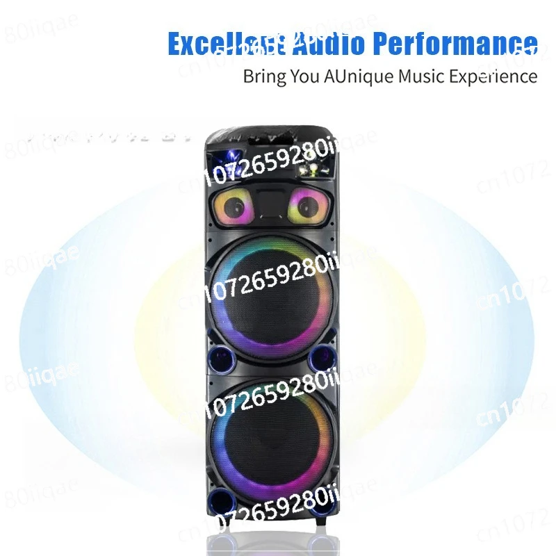 Bluetooth speaker 12 inch dual speaker wireless microphone portable square dance card stereo