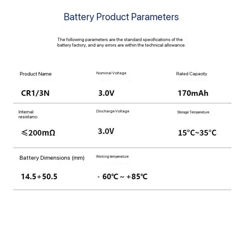 1-20PCS 3V 170mAh CR1/3N Lithium Battery Compatible Wth DL-1/3N CR-1/3N CR13N For Camera Laser Sight Dog Training Collar