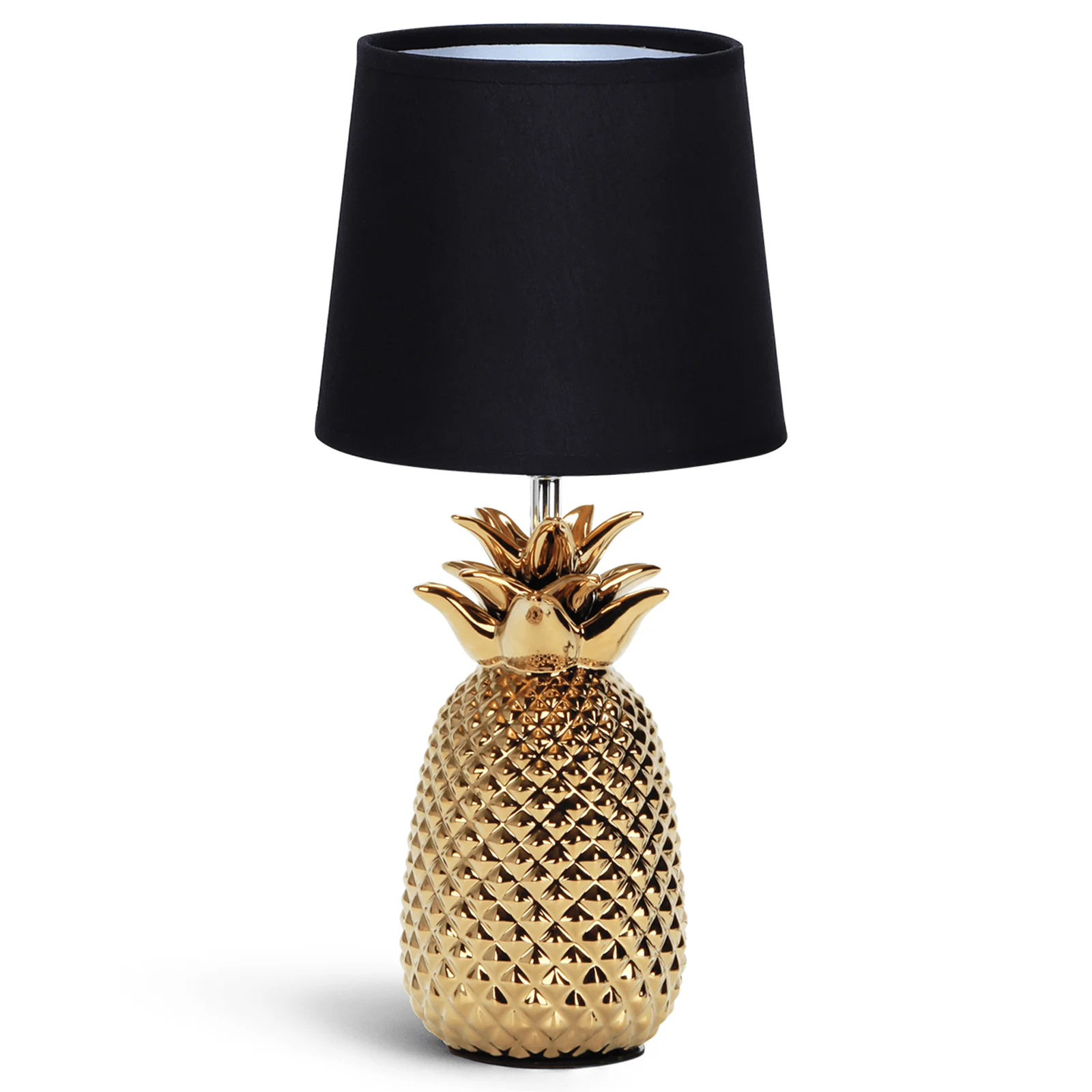 مصباح طاولة سيراميك على شكل أناناس من Aigostar ، مصباح طاولة ذهبي بجانب السرير مع عاكس للضوء من القماش ، مصباح بجانب السرير لغرفة النوم ، غرفة المعيشة ، هدية بدون مصباح ، H36cm ، غطاء E14