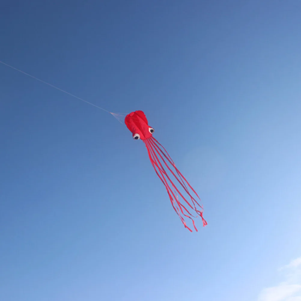 Lindo pipa grande e fácil para crianças, software de pipo, cauda longa com linha voadora de 30 m para praia ou parque (vermelho)