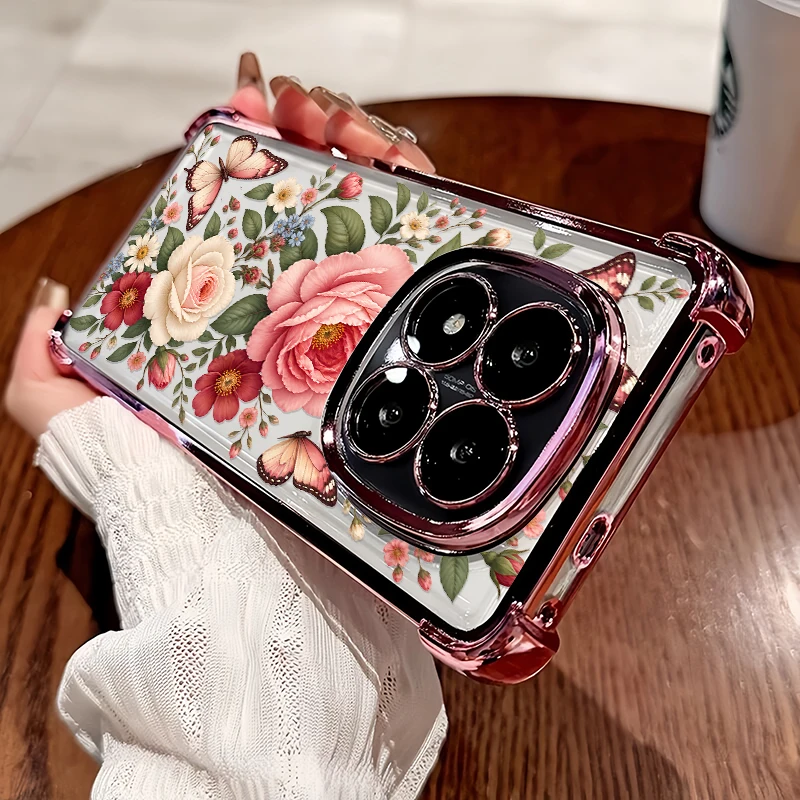 Fashion Flower Butterfly Phone Case For Infinix Smart 20 10 Plus 9 8 Pro 7 HD 6 5 Drop Resistant Transparent Silicone Cover Etui