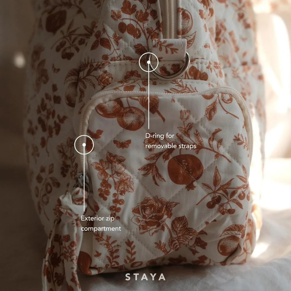 حقيبة مبطنة لعطلة نهاية الأسبوع للنساء - رفيق مثالي للسفر، حقيبة دفل مبطنة أنيقة باللون الخوخي لرحلات عطلة نهاية الأسبوع #3