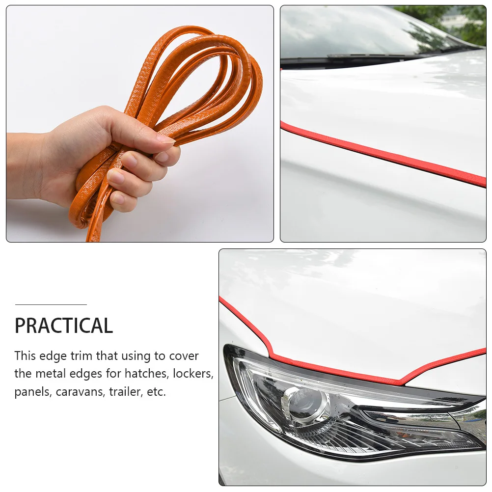 

Car Door Guard Rubber Seal Strip Orange Durable Protector Guard Trim Car Weatherstrip Soundproof Dust Resistant