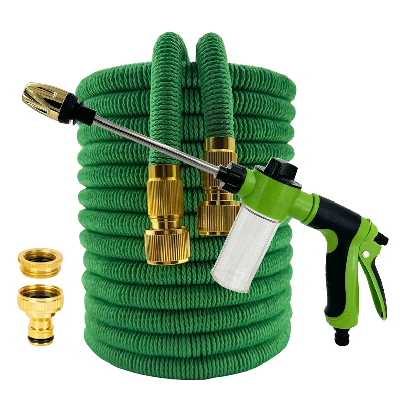 

Расширяемый волшебный шланг, шланг высокого давления для мойки автомобилей с пенопластовым горшком, пистолет-распылитель, инструмент для полива на открытом воздухе, садовый шланг