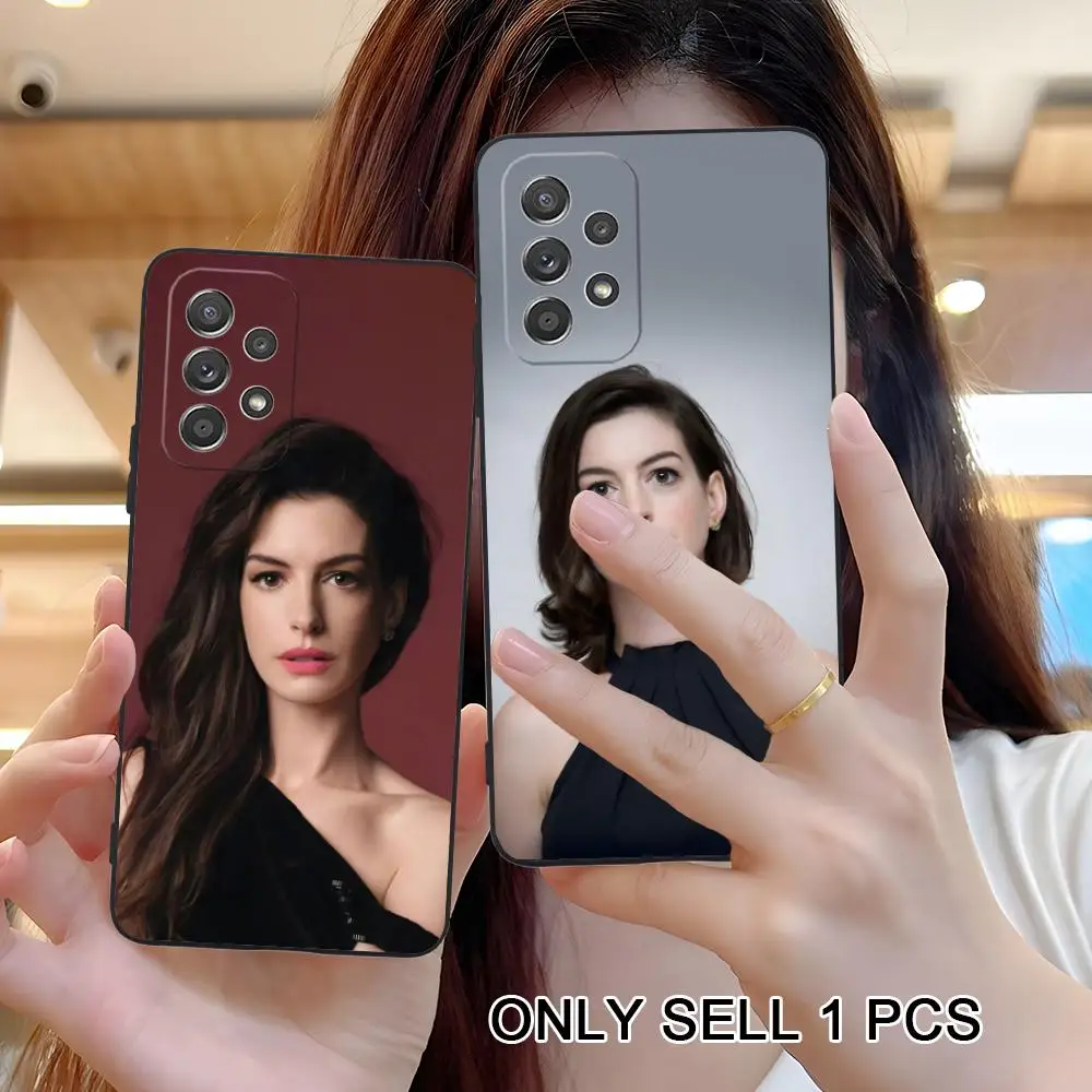 Anne Hathaway Matte TPU Mobile Phone Case for Samsung Galaxy A56 55 54 53 52 51 36 35 34 23 16 15 5G Colorful Cover