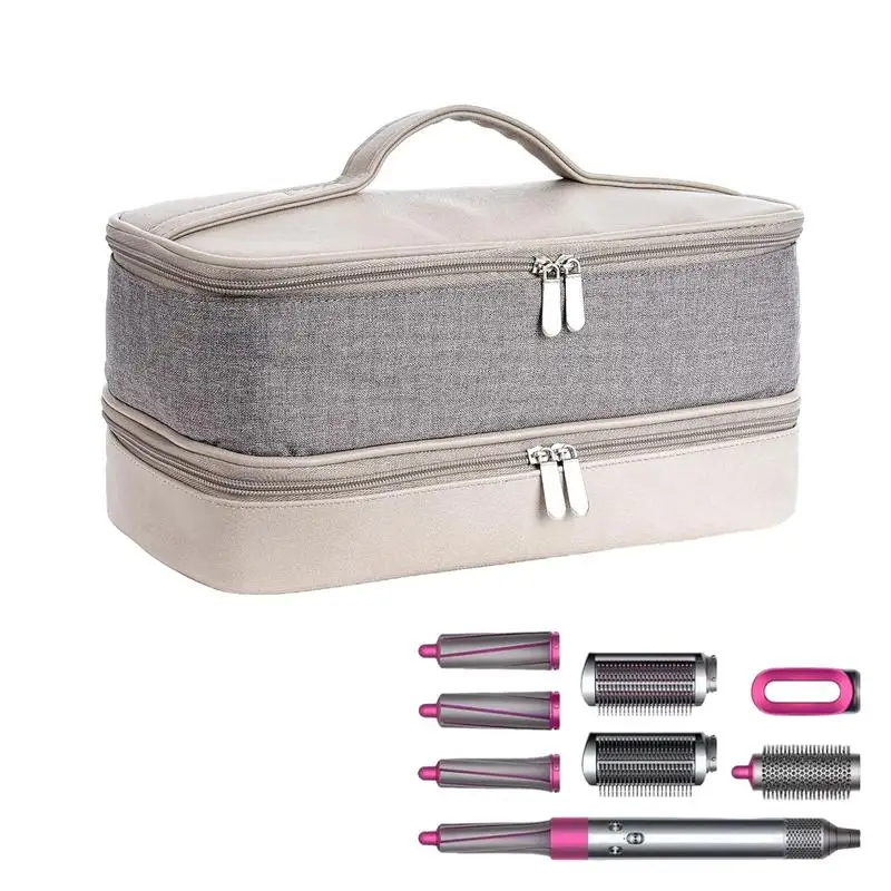 حقيبة سفر مجفف الشعر مزدوجة الطبقات ، حقيبة تخزين مجفف النفخ ، منظم حقيبة يد ، حقيبة أدوات تصفيف الشعر