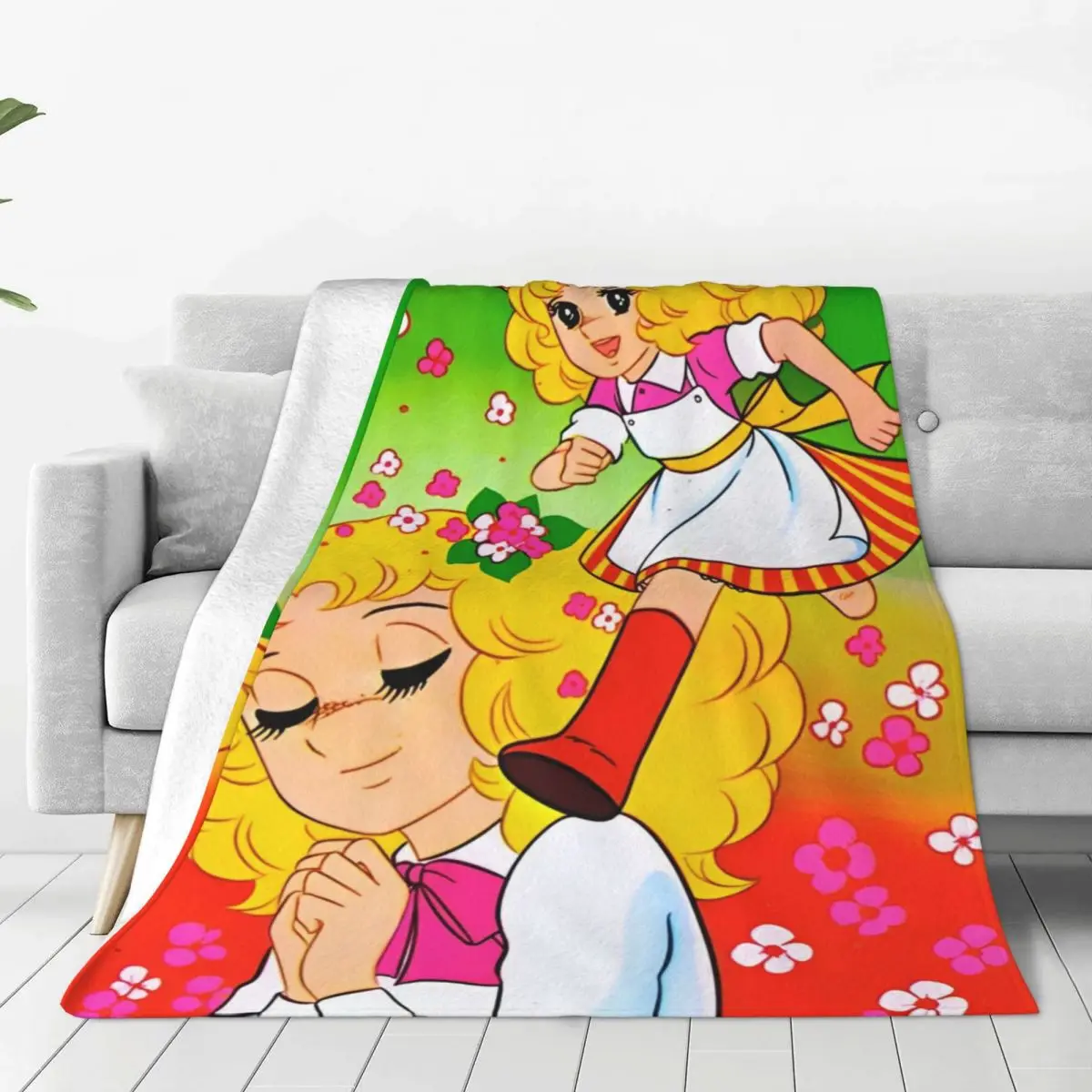 Candy Candy Manga Anime Cute Coral Fleece Plush Throw Blankets Kawaii Japanese Blankets for Sofa Outdoor Lightweight Quilt