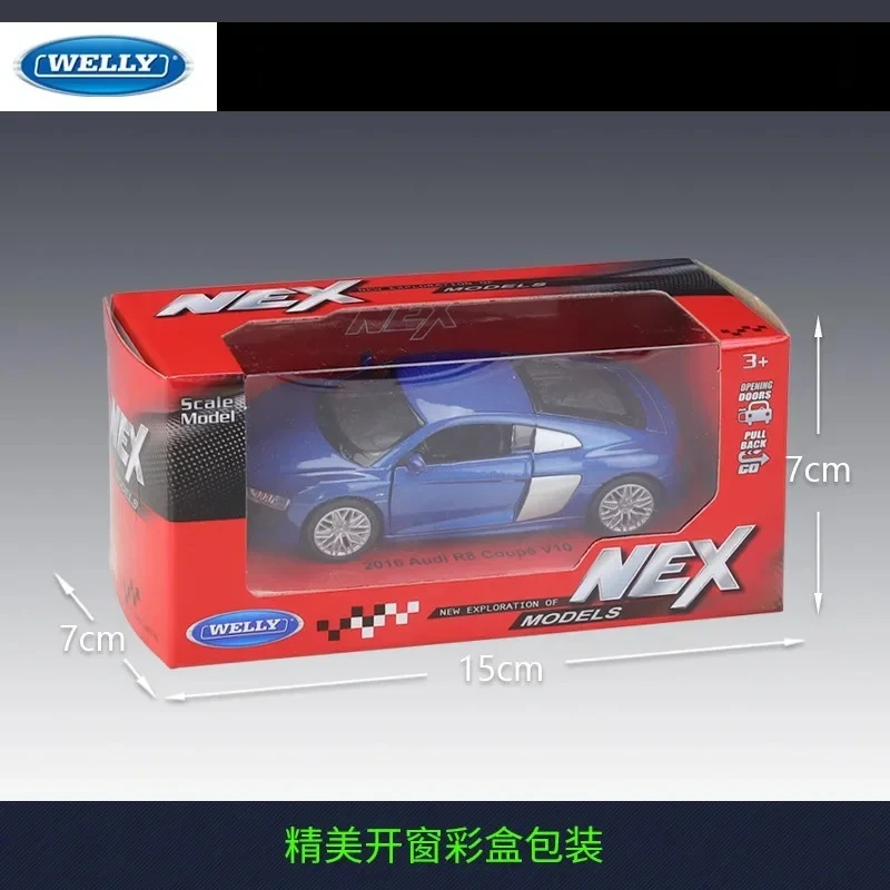 WELLY 1:36 2016 R8 V10 عالية محاكاة دييكاست سيارة سبيكة معدنية نموذج سيارة لعب الأطفال جمع الهدايا B112 دييكاست سبيكة سيارة #4