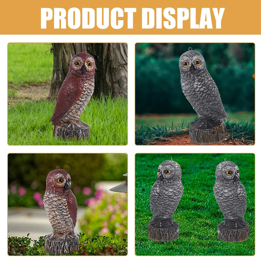 

2Pcs Realistic Owl Sculpture Safe Material Vivid Garden Decoration for Yard Lawn Outdoor Bird Deterrent Decorative Statue