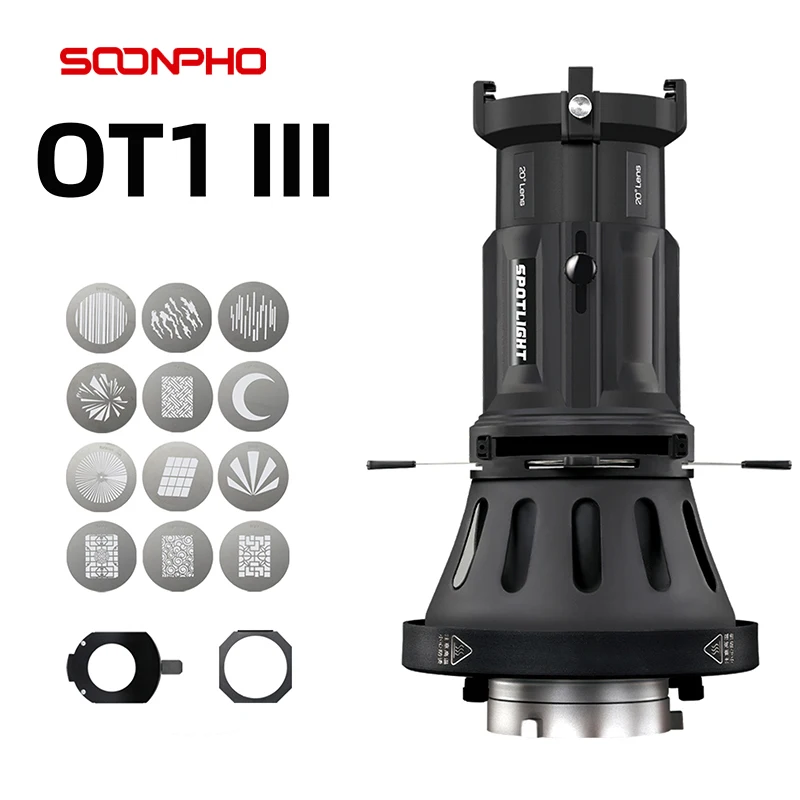 SOONPHO OT1 PRO III Professional Optical Snoot For LED Light With Bowens Mount And 40 Degree Lens Optical Snoot