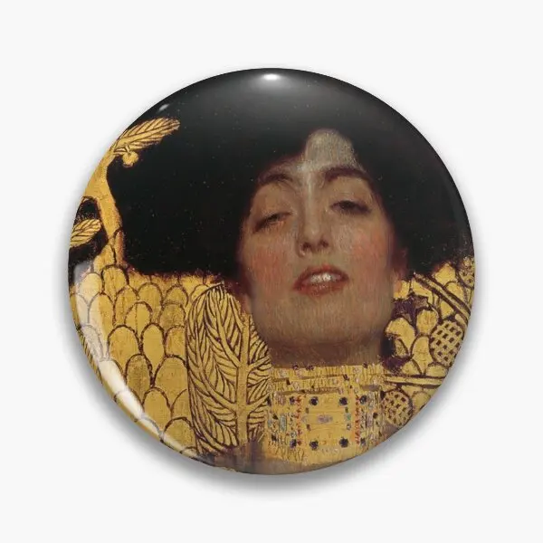 Gustav Klimt Judith And The Head Of Hol  Soft Button Pin Clothes Jewelry Funny Brooch Hat Women Metal Lover Decor Creative