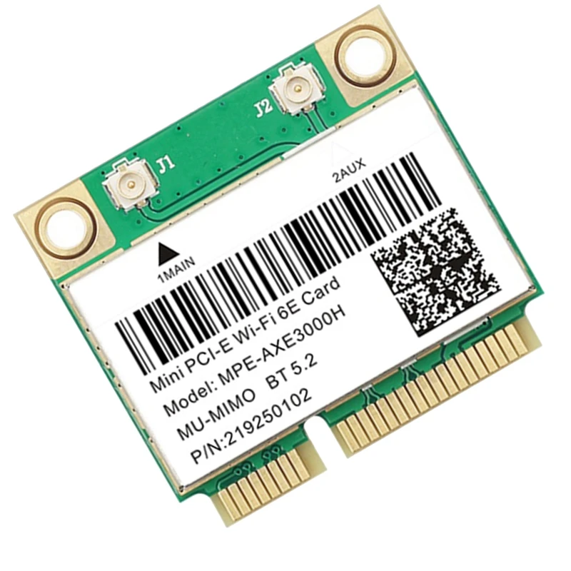 

1 шт. Wi-Fi 6E 2400 Мбит/с мини-карта PCI-E для BT 5,2 802.11AX 2,4G/5G/6Ghz Wlan сетевая карта