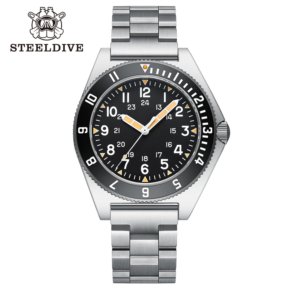 STEELDIVE SD1944 New 45MM Case Black Ceramic Bezel200M Waterproof
