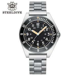 STEELDIVE dalış İzle otomatik su geçirmez kılıf Bezel200M siyah seramik cam safir parlak parlak yepyeni SD1944 NH35 45mm saatin en büyük satışlarından 12'si smael 1545-no. 7
