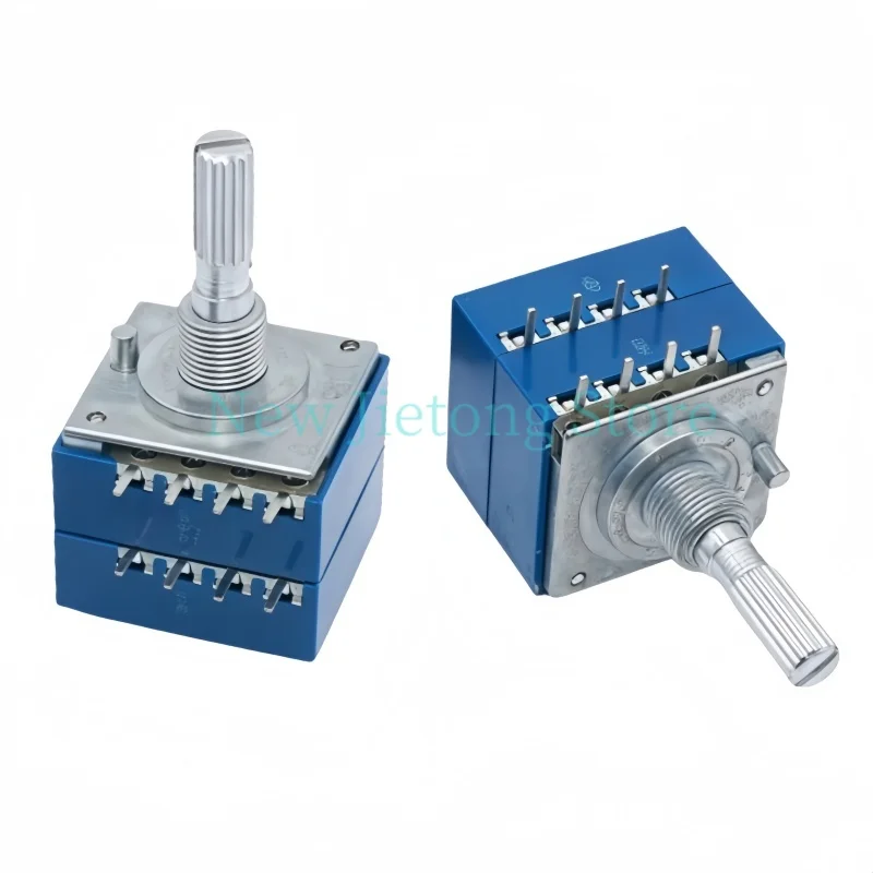 1pc Double Volume Potentiometer RH2702 8 Pin Serrated Split Shaft 6MM Precision 27-type A50Kx2 A100K A250K Audio Volume Control