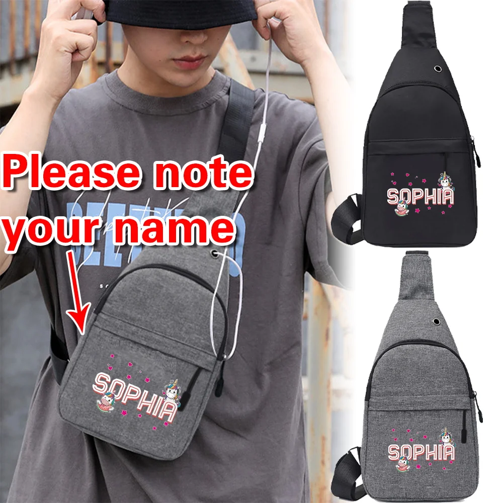 Personalized Customized Name Chest Pack Large Capacity Casual Sports Lightweigh Crossbody Bags Multi-functional Chest Bag