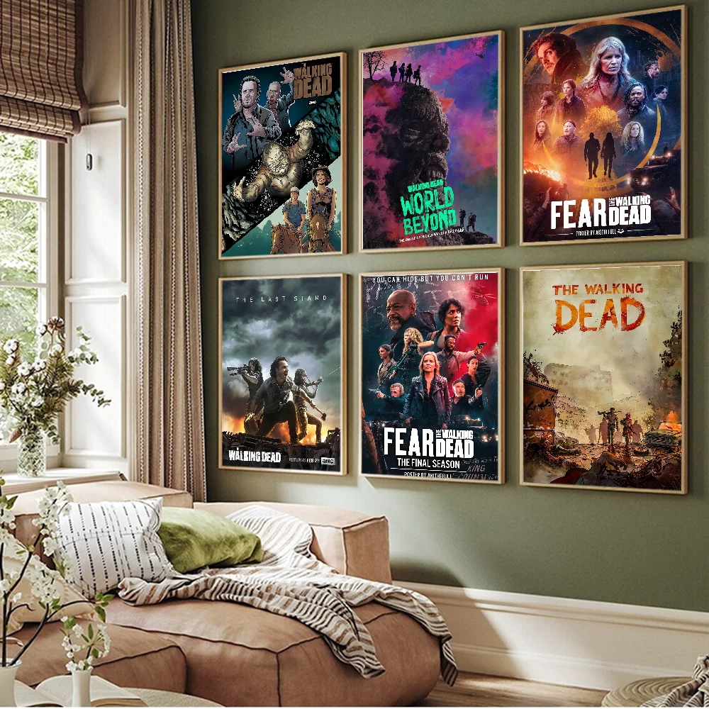 

The Walking Dead Season Game Classic Movie Posters Whitepaper Sticker DIY Room Bar Cafe Aesthetic Art Wall Painting