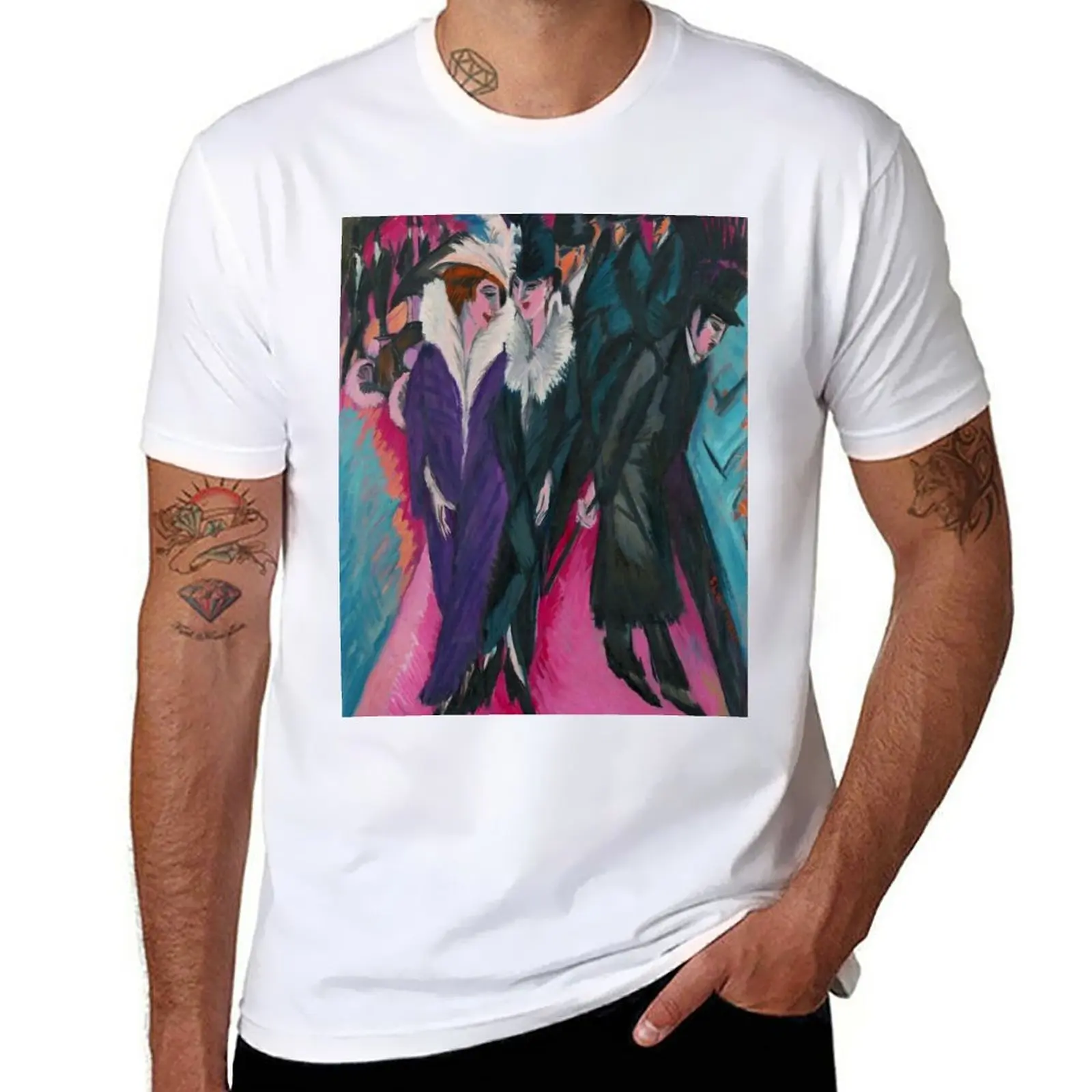 New Ernst Ludwig Kirchner Street, Berlin (1913) T-Shirt oversized t shirt sweat shirt black t shirt t-shirts man clothes for men