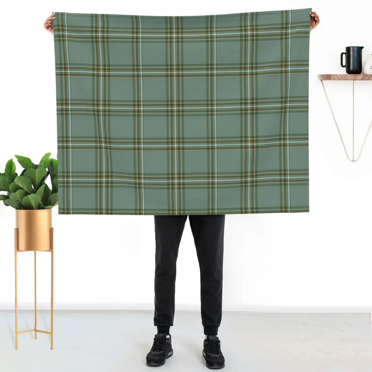 Clan Kelly Tartan Throw Blanket Plush Shaggy Large Luxury Designer Travel Decorative Throw Blankets