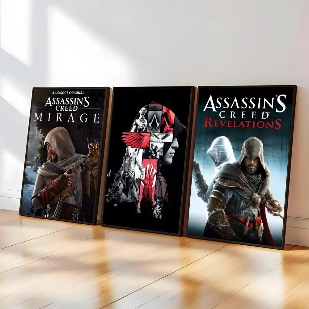 Cuadro de arte en lienzo con impresión de caligrafía del juego A-Assassins Creed, decoración moderna para sala de estar, decoración del hogar