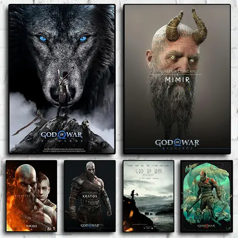 God of War Single Player Game Poster Modern Art Home Decor Canvas Painting Wall Art Aesthetic Kid Room Decor Game Print Posters